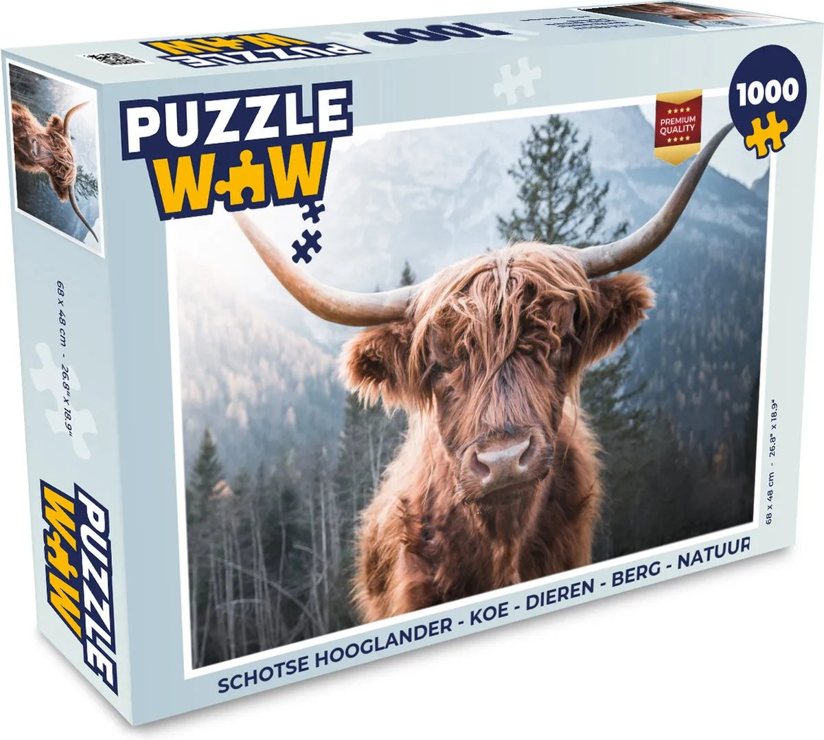 PuzzleWow Schotse Hooglander Legpuzzel 1000 Stuks - Multicolor