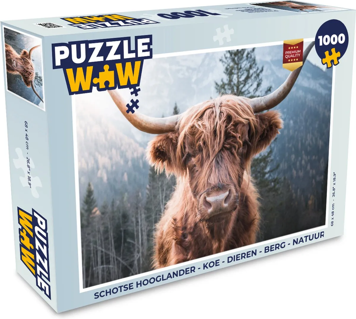 PuzzleWow Schotse Hooglander Legpuzzel 1000 Stuks - Multicolor