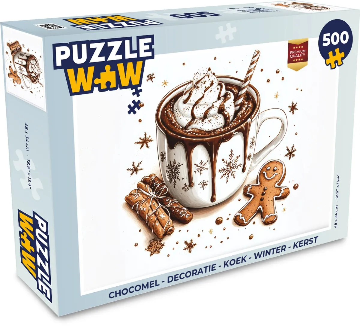 PuzzleWow Chocomel Kerstpuzzel 500 Stuks - Chocolademelk