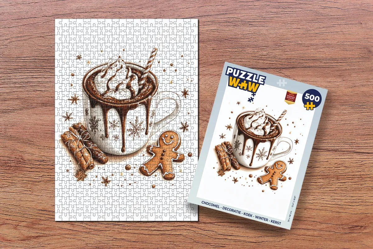 PuzzleWow Chocomel Kerstpuzzel 500 Stuks - Chocolademelk