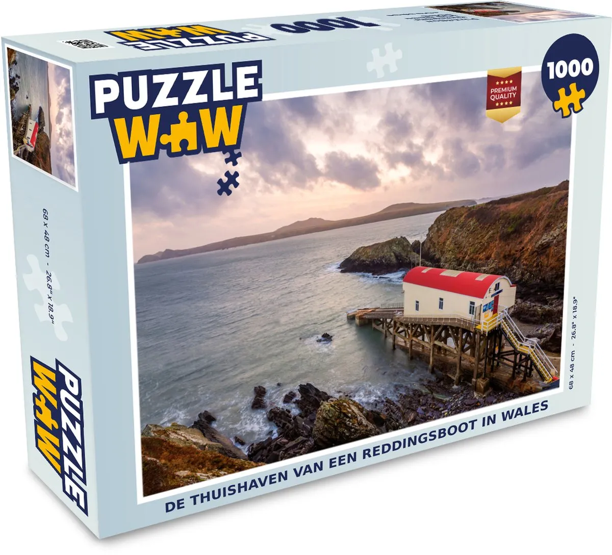 PuzzleWow Legpuzzel De Thuishaven van een Reddingsboot Wales 1000 Stuks - Multicolor