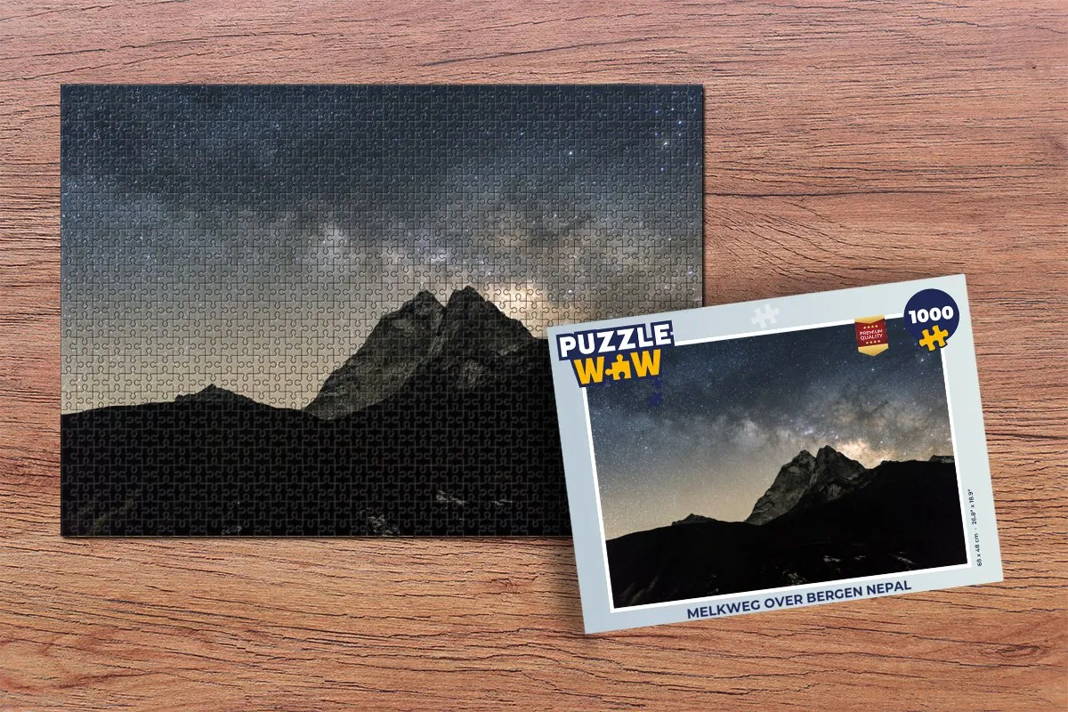 PuzzleWow Melkweg over bergen Nepal Legpuzzel 1000 Stuks - Multicolor