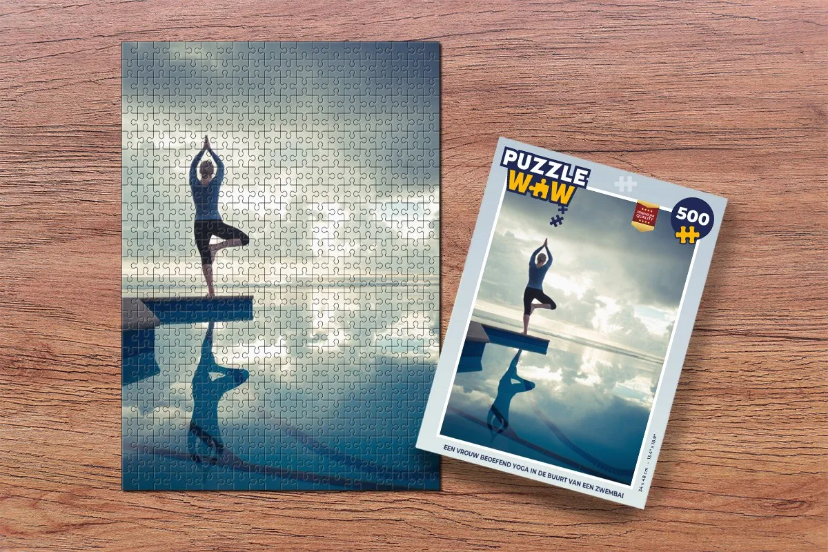 PuzzleWow Yoga bij Zwembad Legpuzzel 500 Stuks - Multicolor