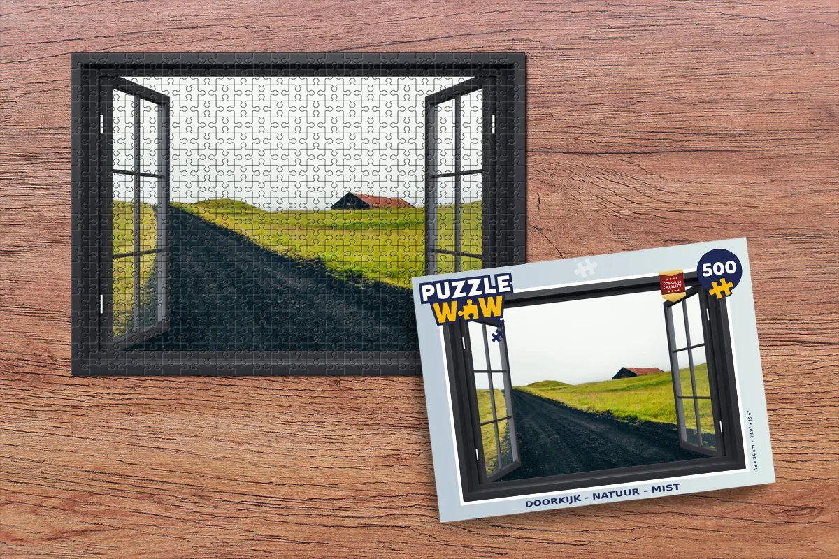 PuzzleWow Doorkijk Natuur Mist Legpuzzel 500 Stuks - Multicolor