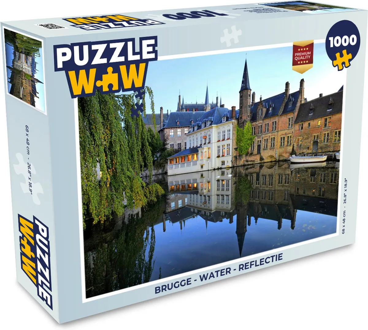 PuzzleWow Brugge Water Reflectie Legpuzzel 1000 Stuks