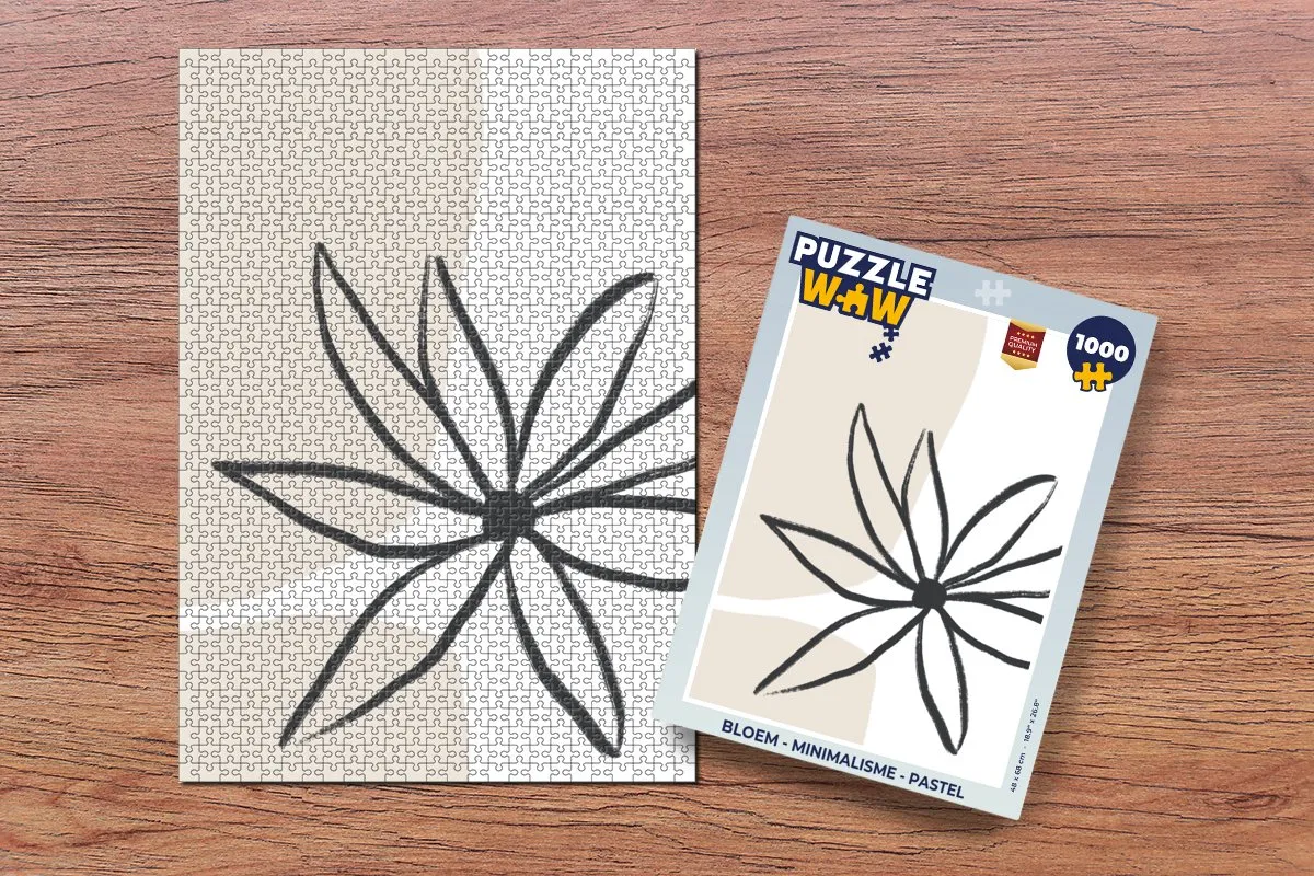 PuzzleWow Bloemen Minimalisme Legpuzzel 1000 Stuks - Multicolor
