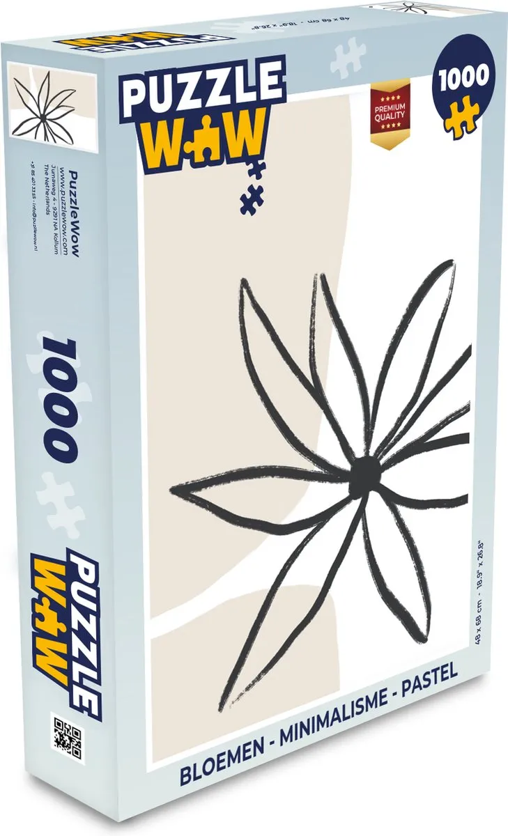 PuzzleWow Bloemen Minimalisme Legpuzzel 1000 Stuks