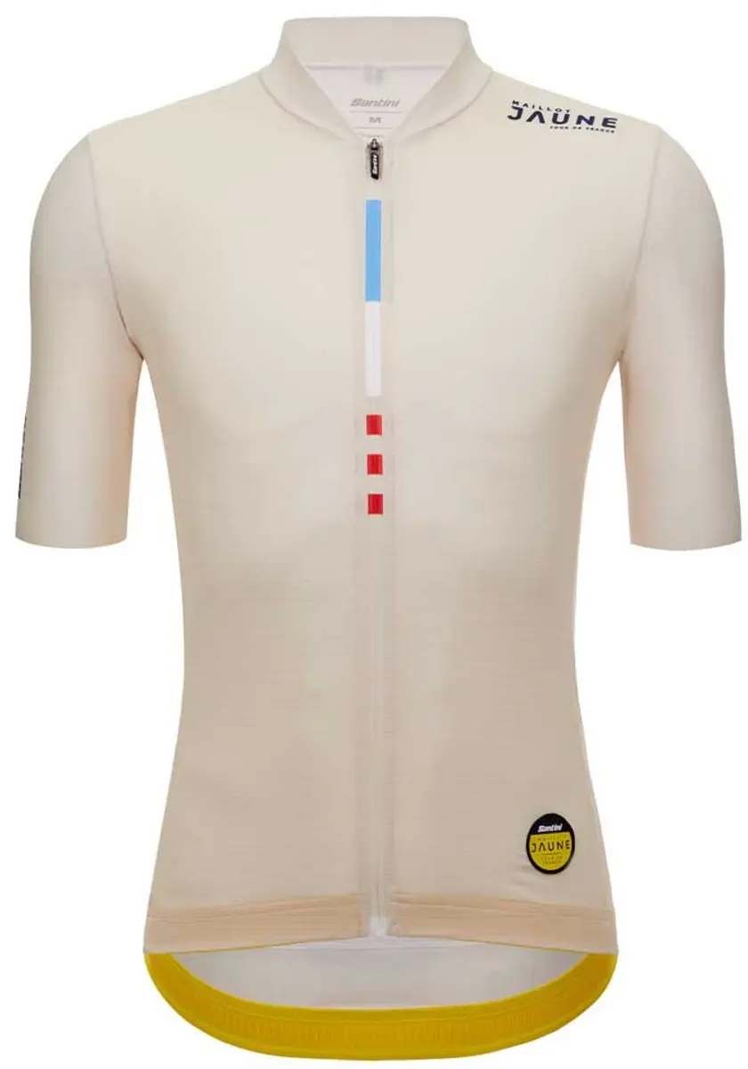 Santini Mj Mont Ventoux Korte Mouw Wielertrui Beige 3XL Man