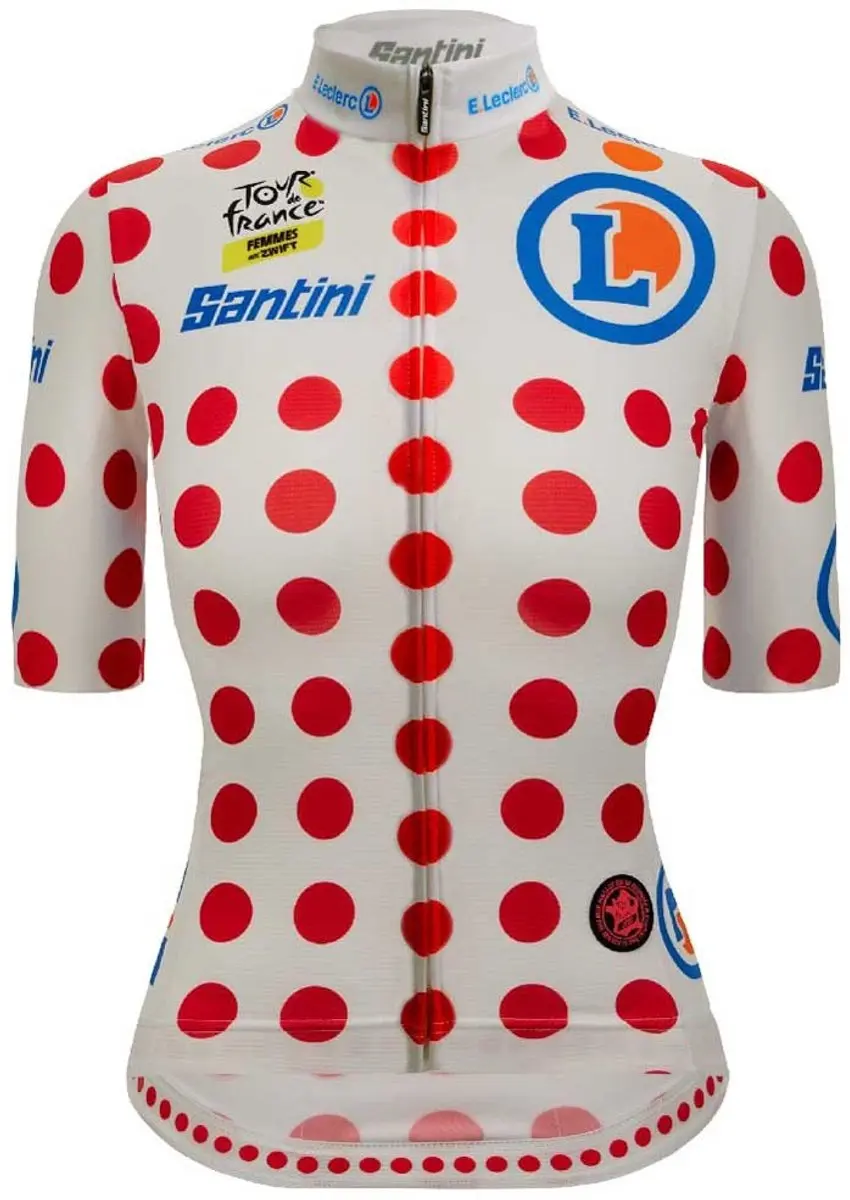 Santini Tour De France Avec Zwift Polka Dot 2025 Korte Mouw Wielertrui Wit L Vro