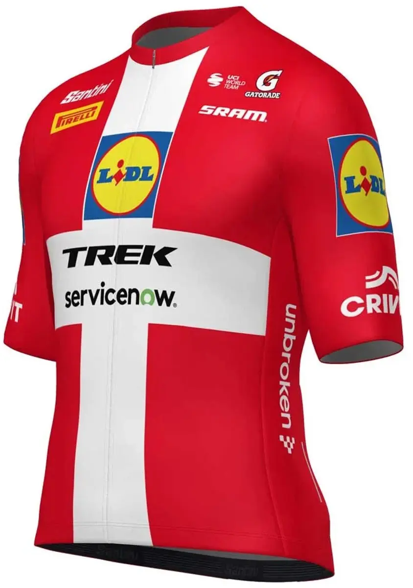 Santini Lidl Trek Denmark National Champion Wielertrui - S - Rood