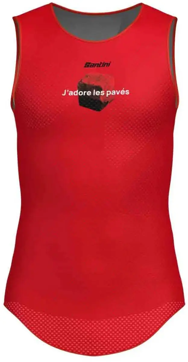 Santini Paris-roubaix 2026 Mouwloos Basislaag Rood XS-S Man