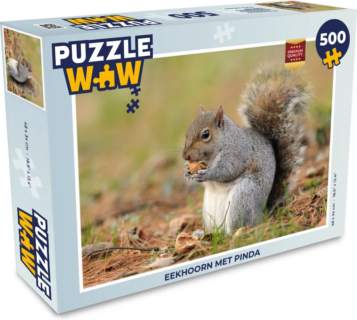 PuzzleWow Legpuzzel Eekhoorn met pinda 500 Stuks