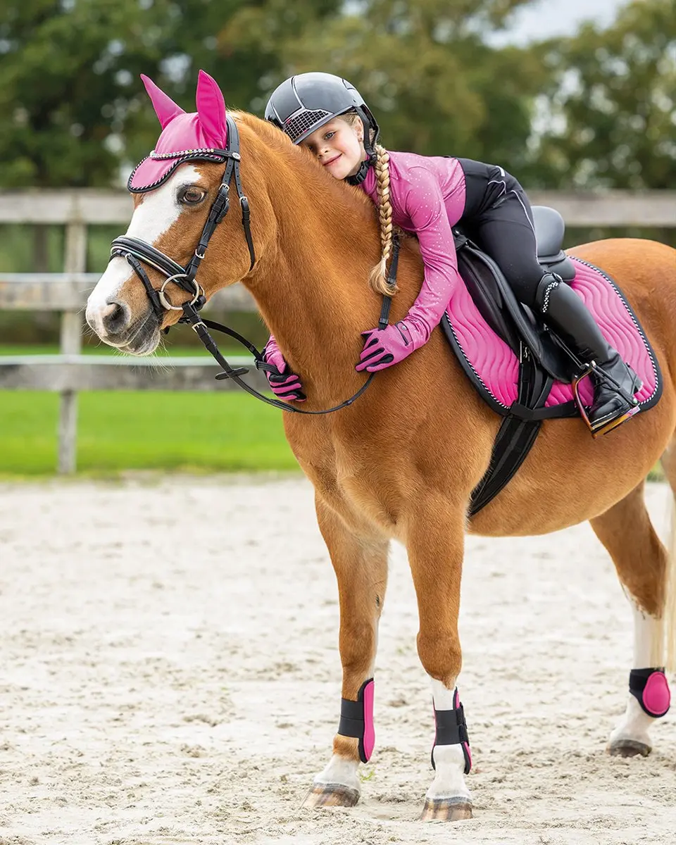 QHP Isalyn Paardrijhandschoenen - S - Roze