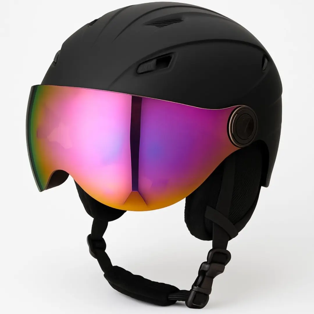 GOOFF Speed skihelm 3-in-1 met oorstukken en olievizier & geïntegreerde skibril