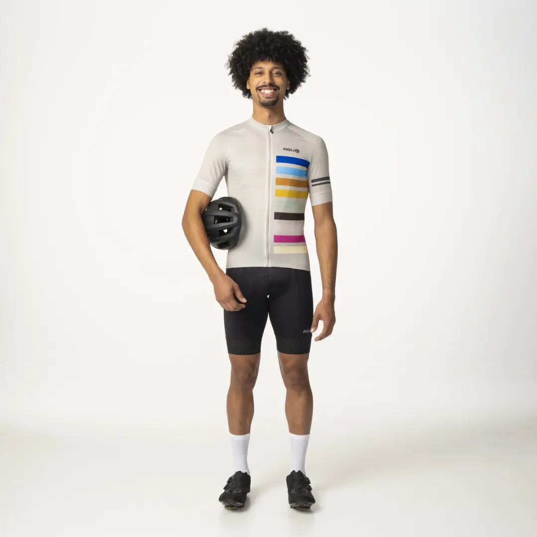 AGU Rainbow Fietsshirt Heren M - Grijs - YKK Rits