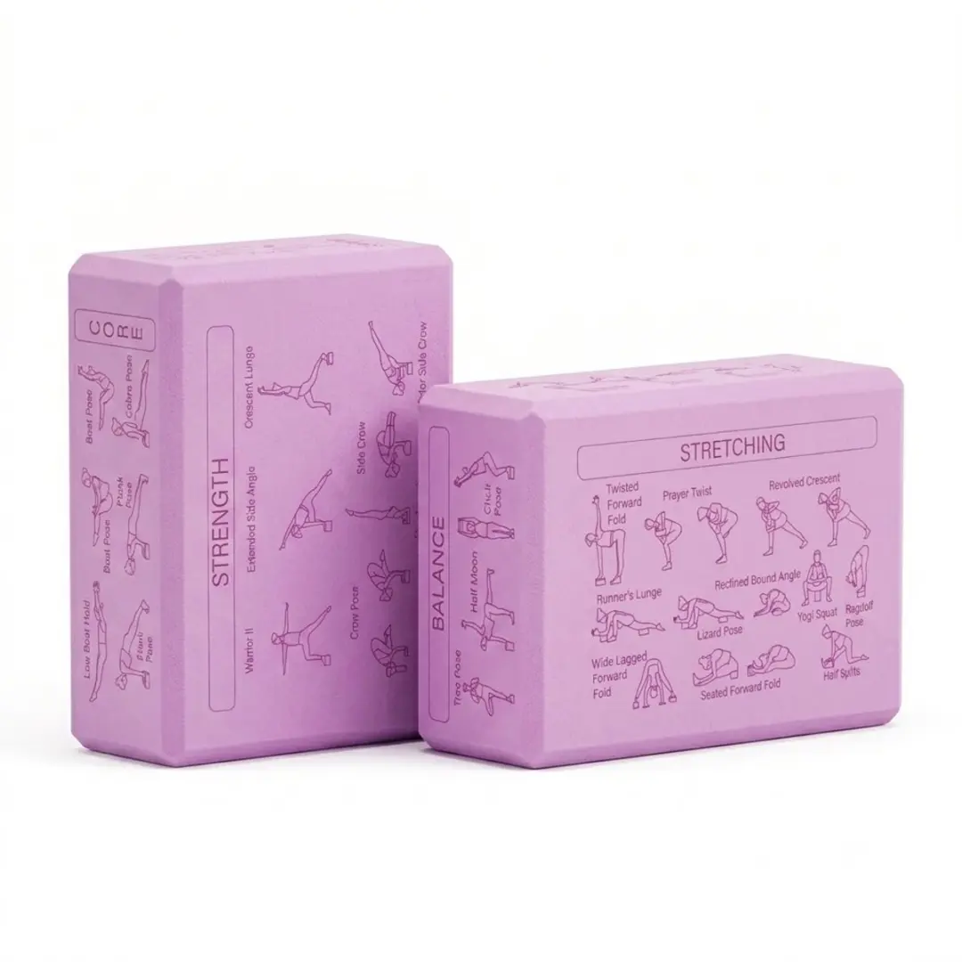 Roze Pilates blokken yoga blokken set unisex 2 delig EVA schuim antislip yogablo