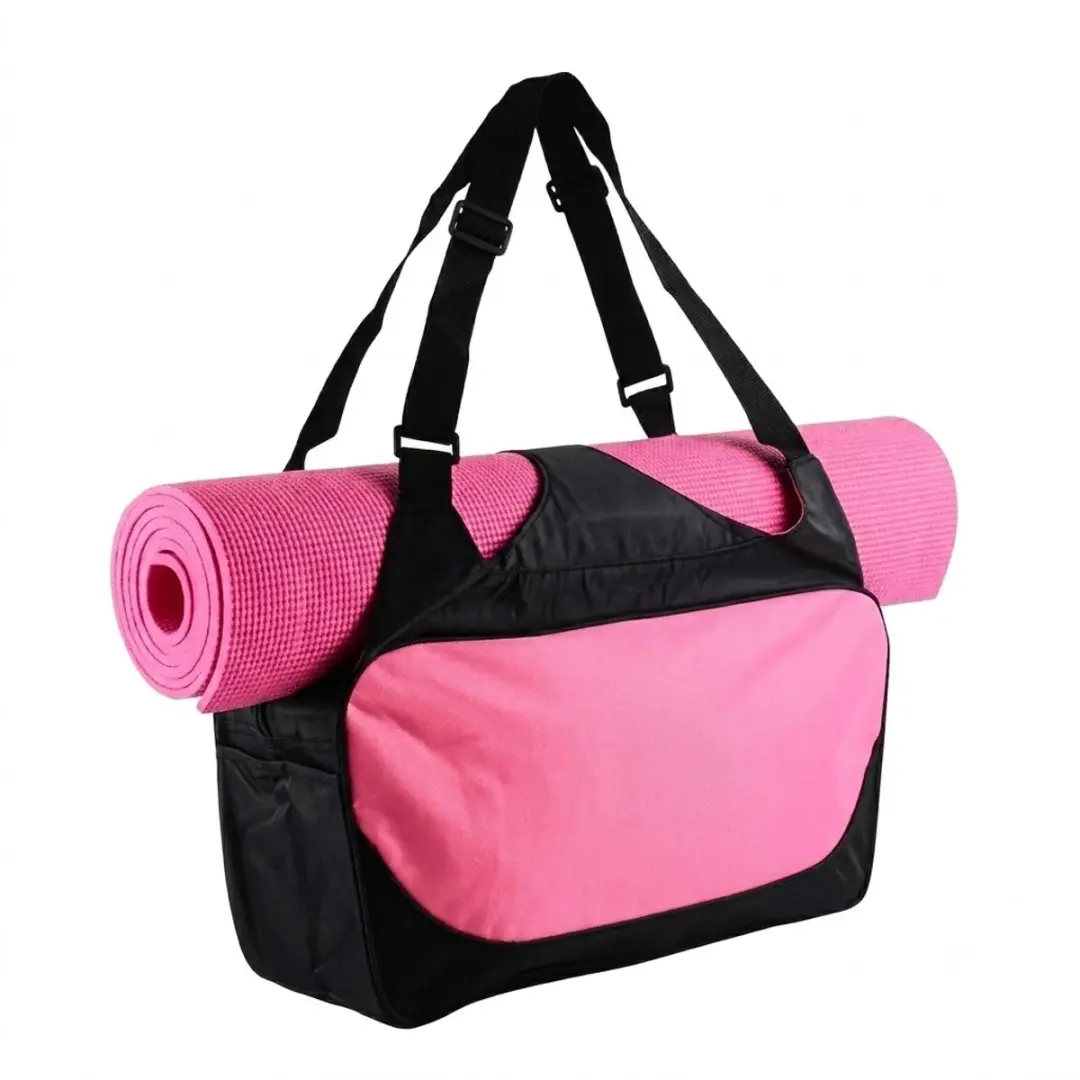 Roze sporttas dames en heren rechthoekige grote capaciteit yoga tas fitness tas