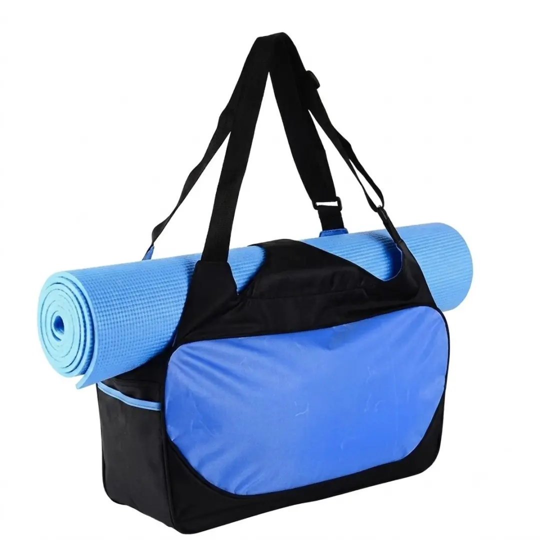 Blauwe sporttas dames en heren rechthoekige grote capaciteit yoga tas fitness ta