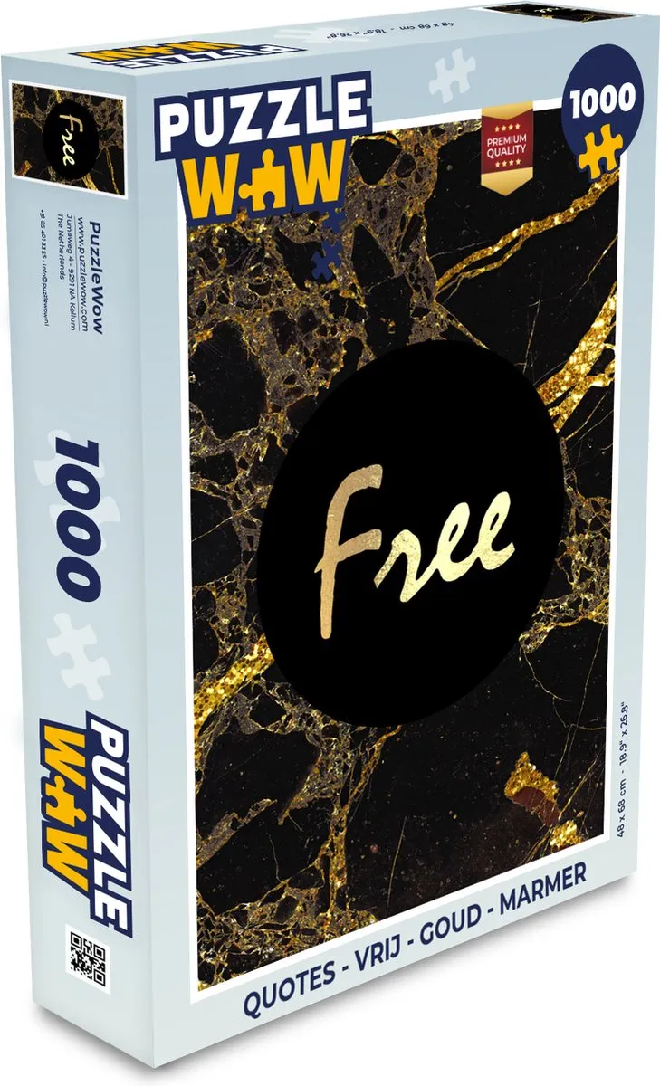PuzzleWow Quotes Goud Marmer Legpuzzel 1000 Stuks