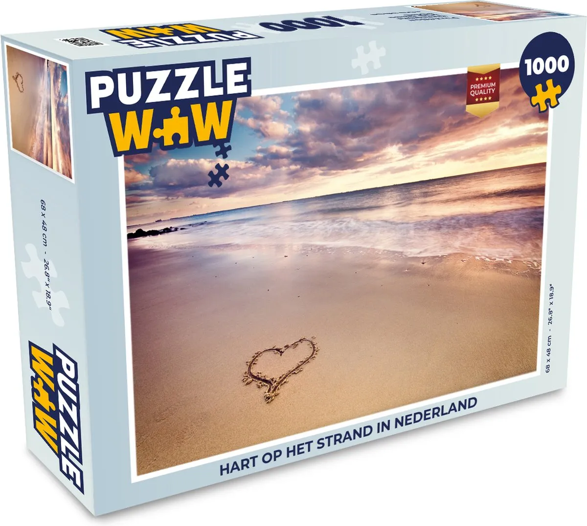 PuzzleWow Legpuzzel Hart op het strand 1000 Stuks