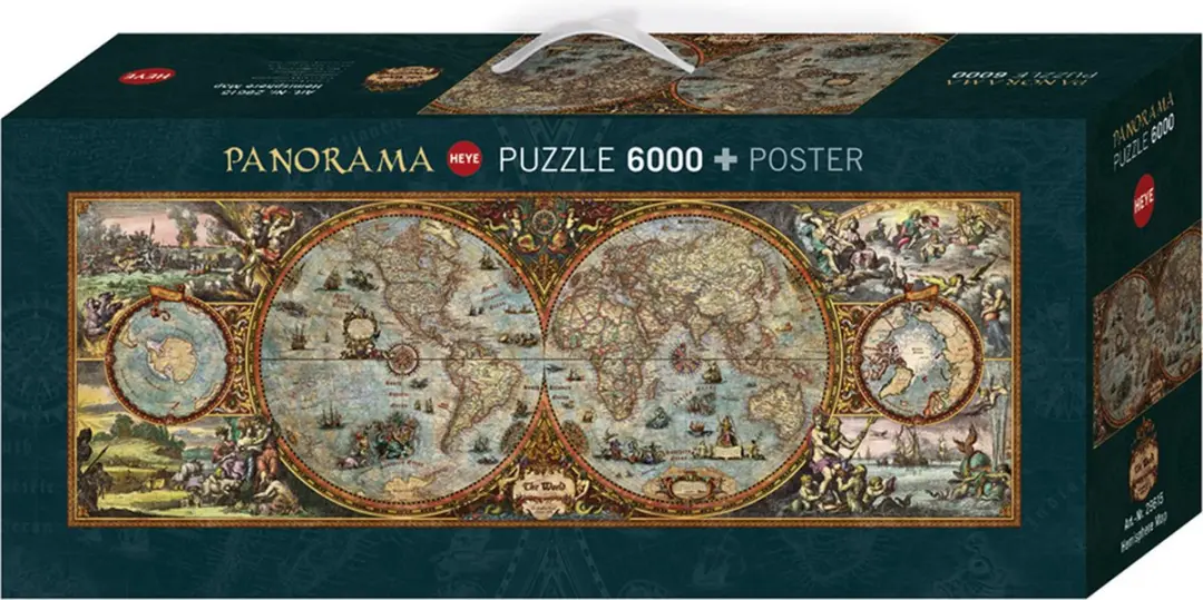 Heye Hemisphere Map Puzzel 6000 Stuks
