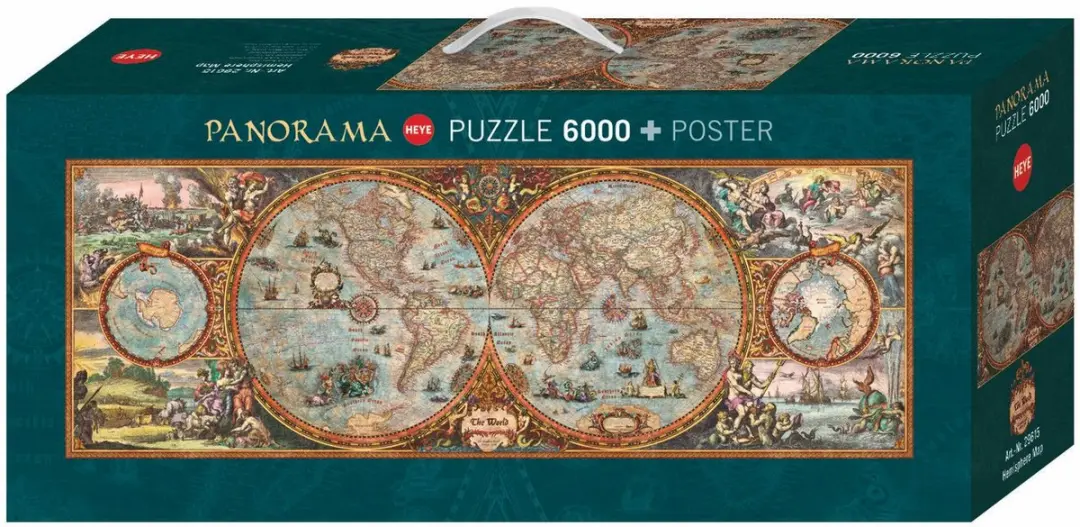 Heye Hemisphere Map Puzzel 6000 Stuks - Meerkleurig