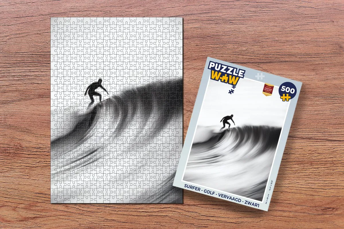 PuzzleWow Surfer Golf Legpuzzel 500 Stuks - Zwart