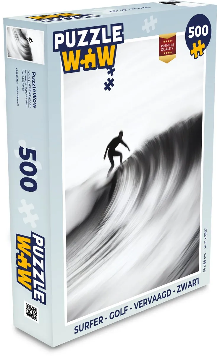 PuzzleWow Surfer Golf Legpuzzel 500 Stuks - Zwart