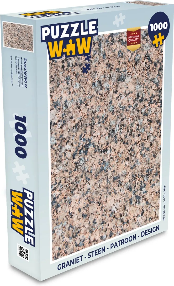 PuzzleWow Graniet Legpuzzel 1000 Stuks - Multicolor