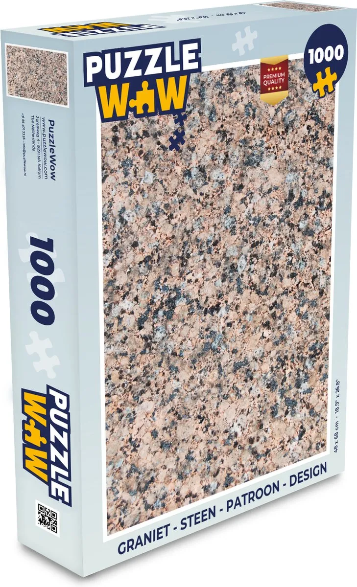 PuzzleWow Graniet Legpuzzel 1000 Stuks - Multicolor