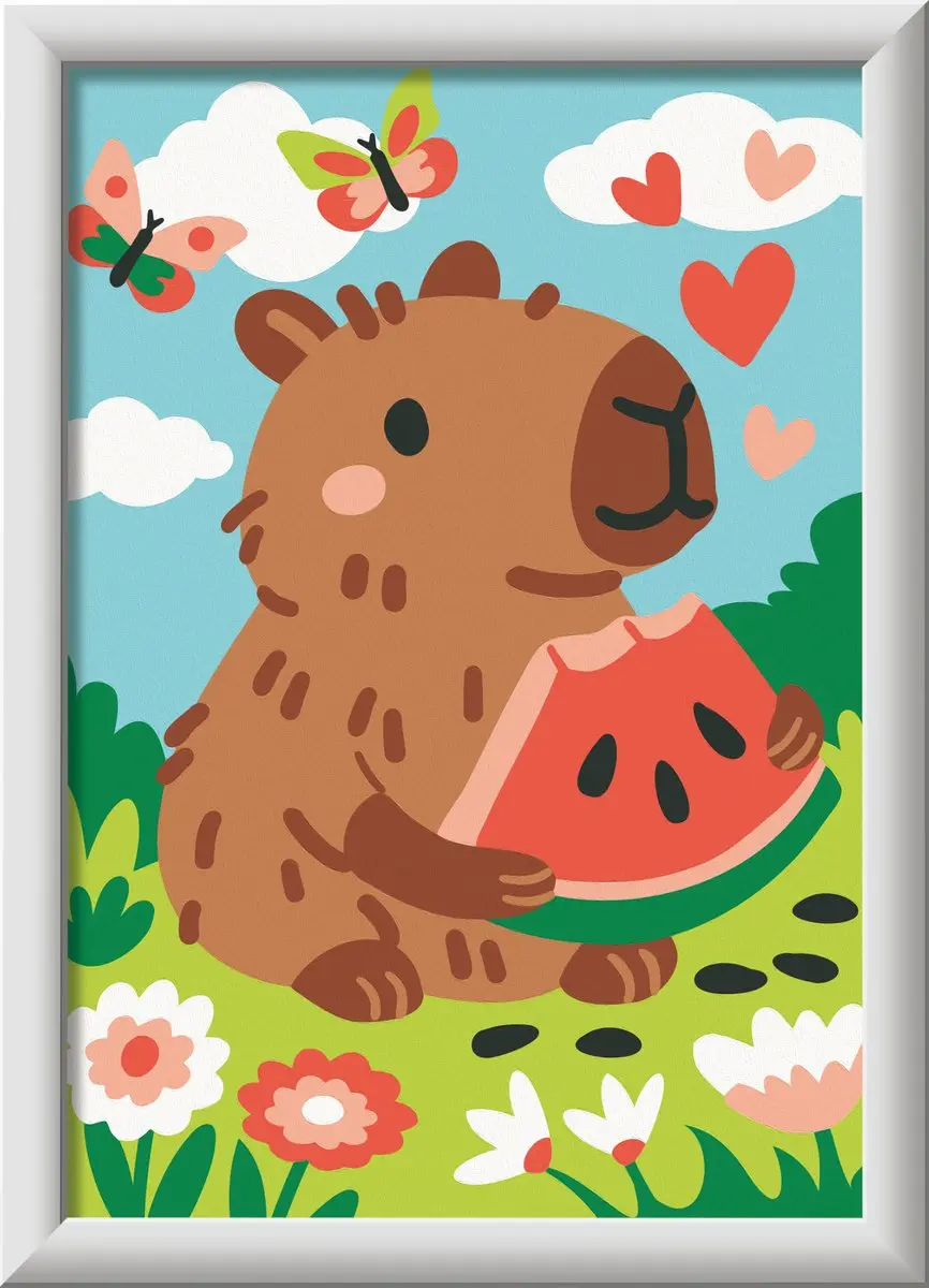 Ravensburger CreArt Cute Capibara Schilderen op Nummer - Vanaf 7 jaar - afbeelding 2 van 6