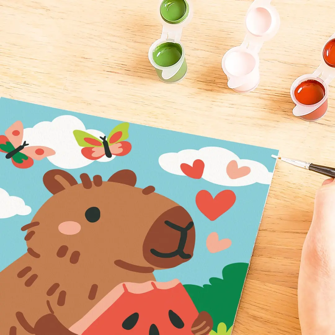 Ravensburger CreArt Cute Capibara Schilderen op Nummer - Vanaf 7 jaar - afbeelding 6 van 6