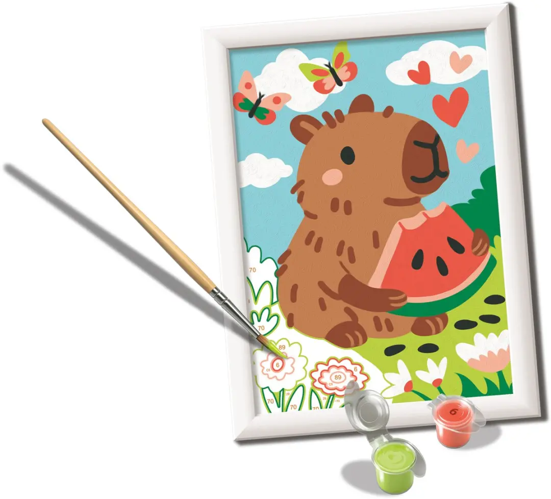 Ravensburger CreArt Cute Capibara Schilderen op Nummer - Vanaf 7 jaar - afbeelding 3 van 6