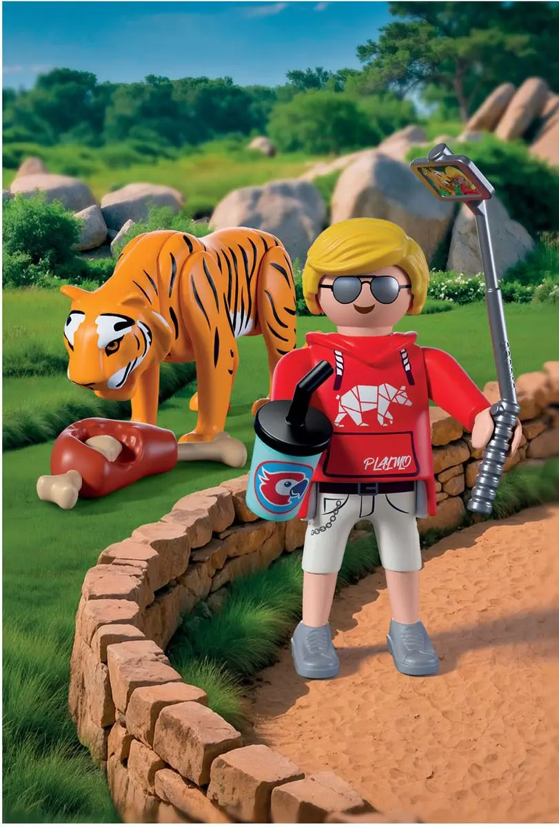 Playmobil 72089 Dierentuin - Tijger & Bezoeker - Multicolor