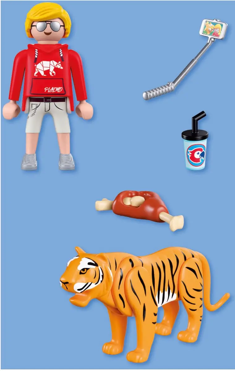Playmobil 72089 Dierentuin - Tijger & Bezoeker - Multicolor