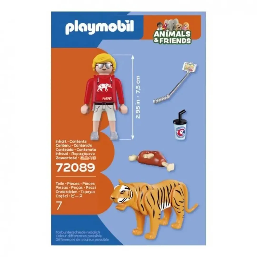 Playmobil 72089 Dierentuin - Tijger & Bezoeker - Multicolor
