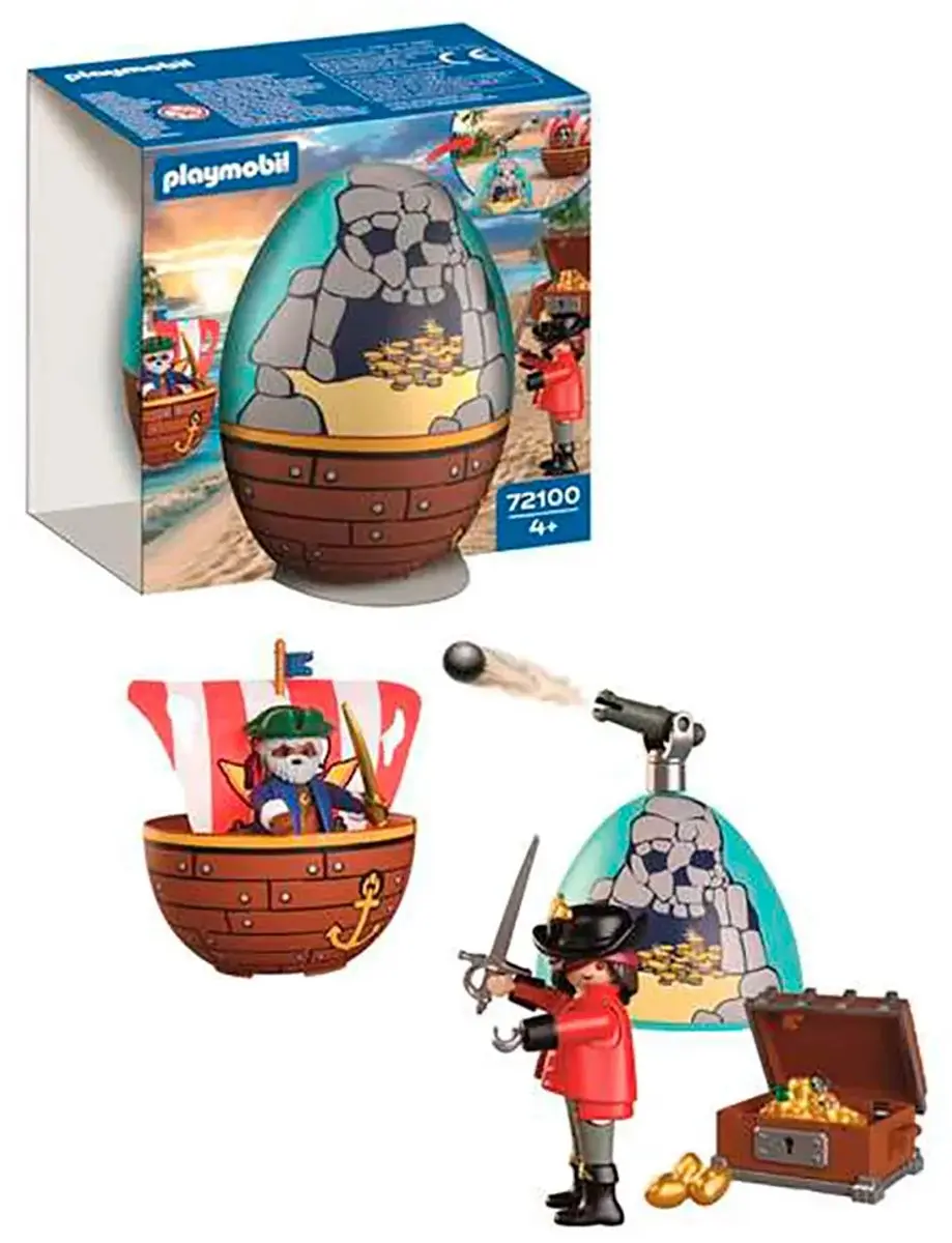 Playmobil 72100 Piraten Speelset - 2-in-1 Schatei - Grijs/Goud