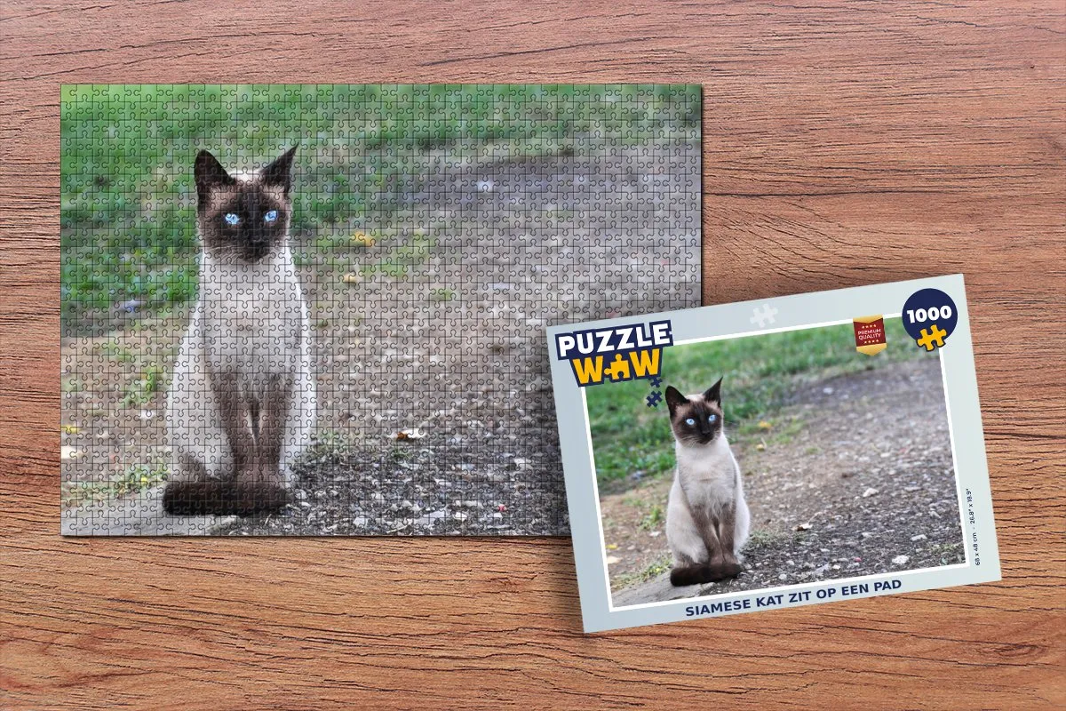 PuzzleWow Legpuzzel Siamese Kat 1000 Stuks - Multicolor