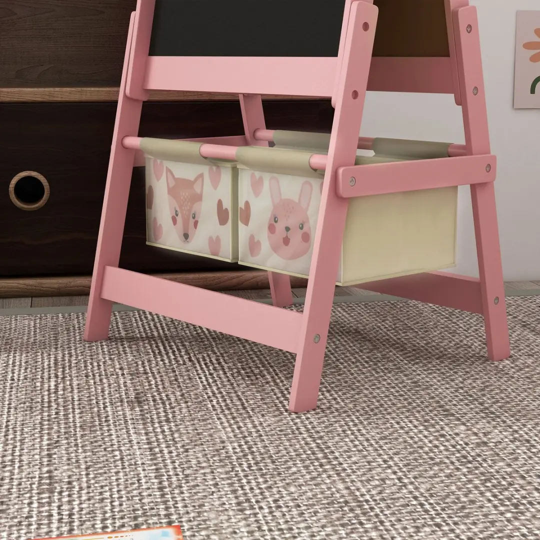 AIYAPLAY Kinderstaffel MDF Roze - 54x46,5x93cm - afbeelding 3 van 6