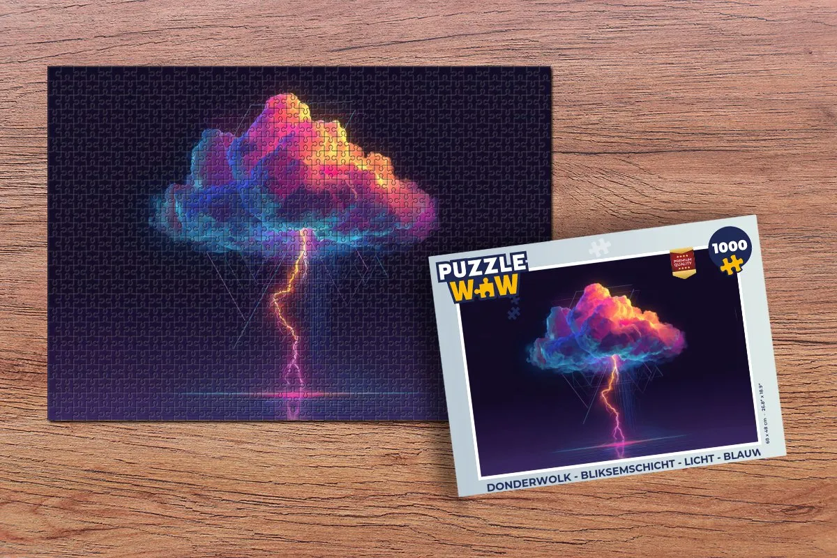 PuzzleWow Donderwolk Legpuzzel 1000 Stuks - Blauw