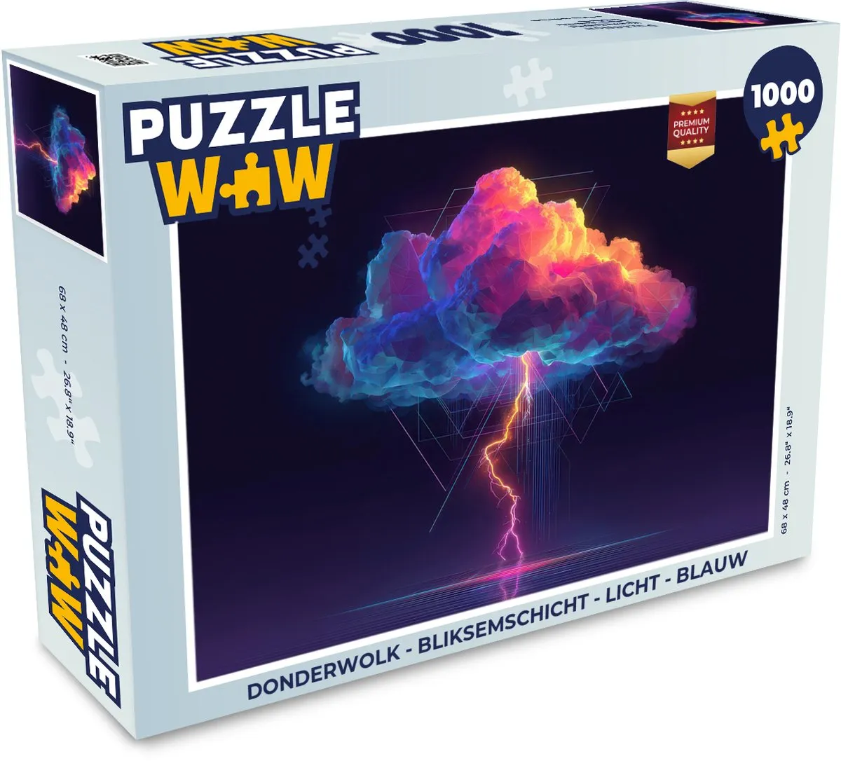 PuzzleWow Donderwolk Legpuzzel 1000 Stuks - Blauw
