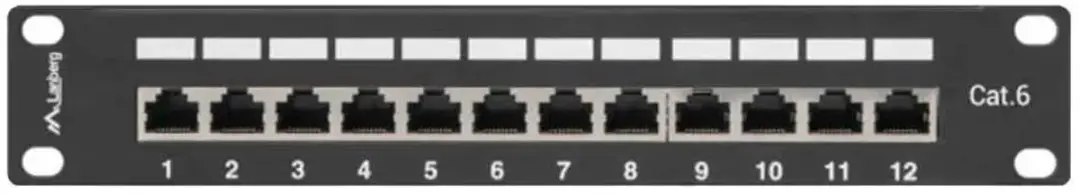 Lanberg PPF6-9012-B Patchpanel 12 Poorts 1U - Transparent - afbeelding 3 van 6