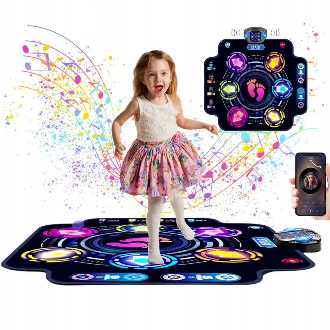 Interactieve Muziek Dansmat voor Kinderen 3-12 Jaar met Bluetooth