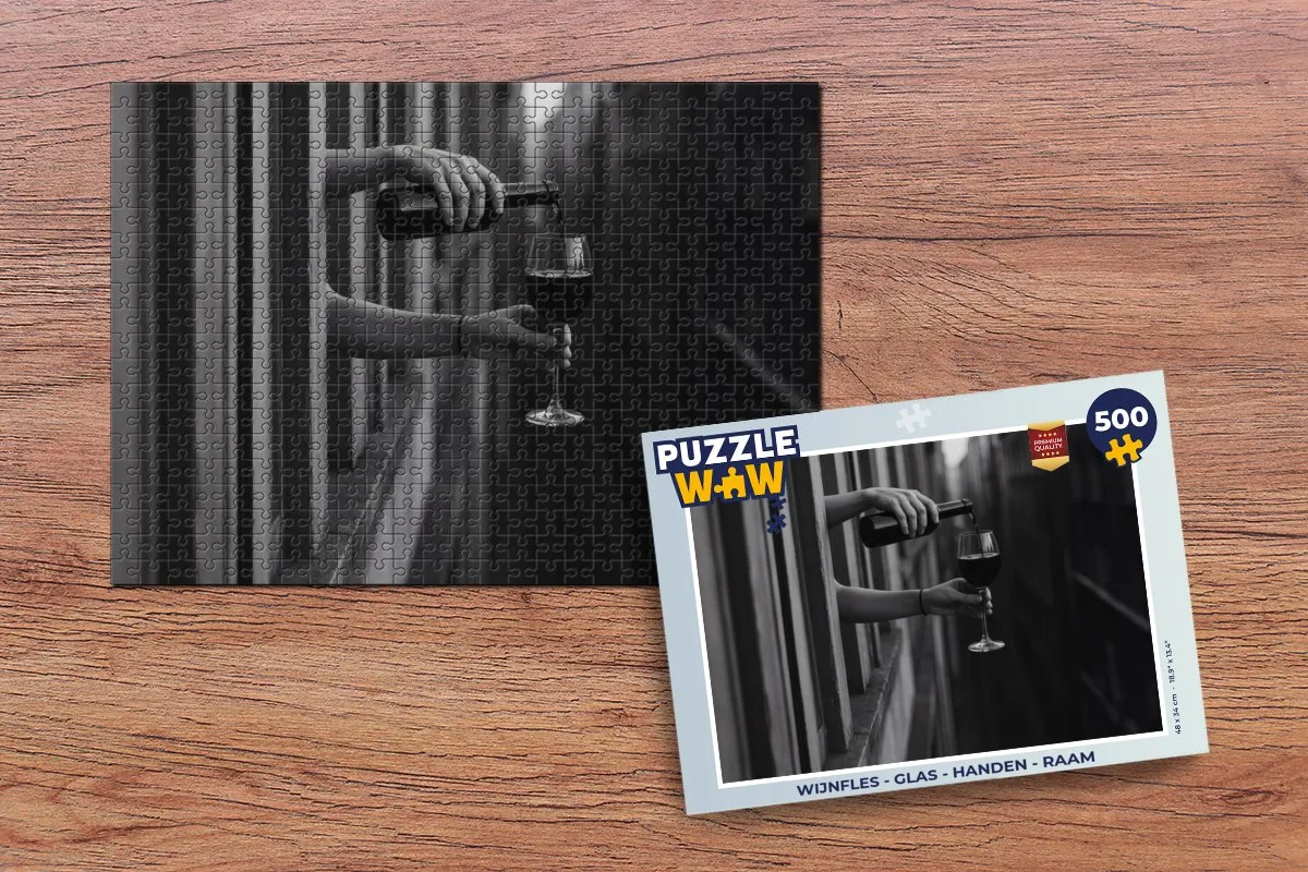 PuzzleWow Wijnfles Legpuzzel 500 Stuks - Wijnkleur