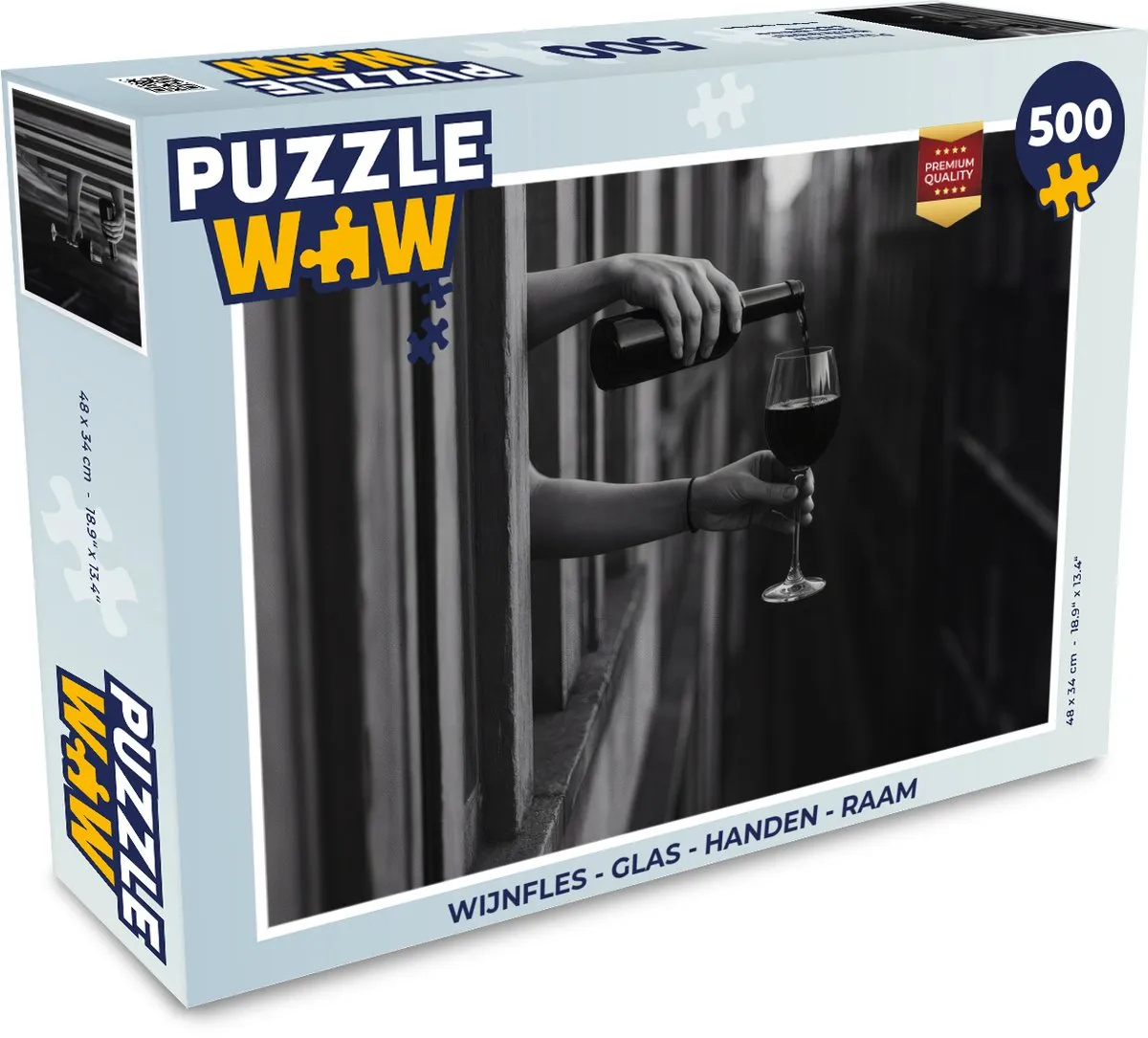 PuzzleWow Wijnfles Legpuzzel 500 Stuks