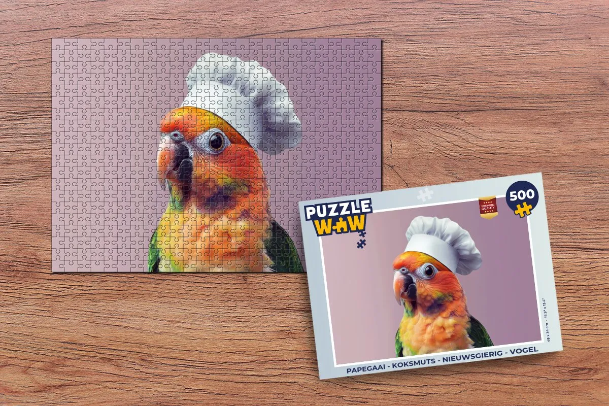 PuzzleWow Papegaai Koksmuts Legpuzzel 500 Stuks - Parkiet Roze