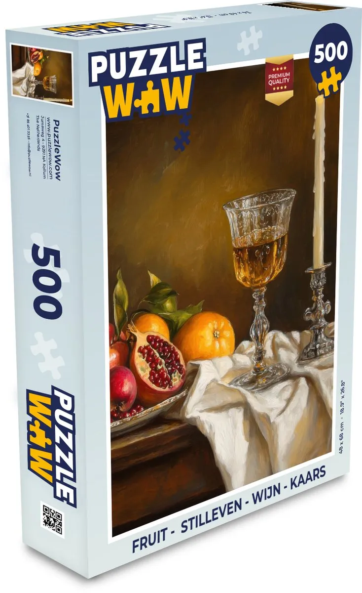 PuzzleWow Fruit Stilleven Legpuzzel 500 Stuks - Kaars - MPN 8721169393391