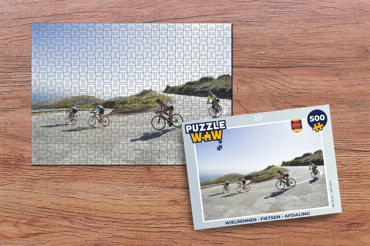 PuzzleWow Wielrennen Afdaling Legpuzzel 500 Stuks - Multicolor