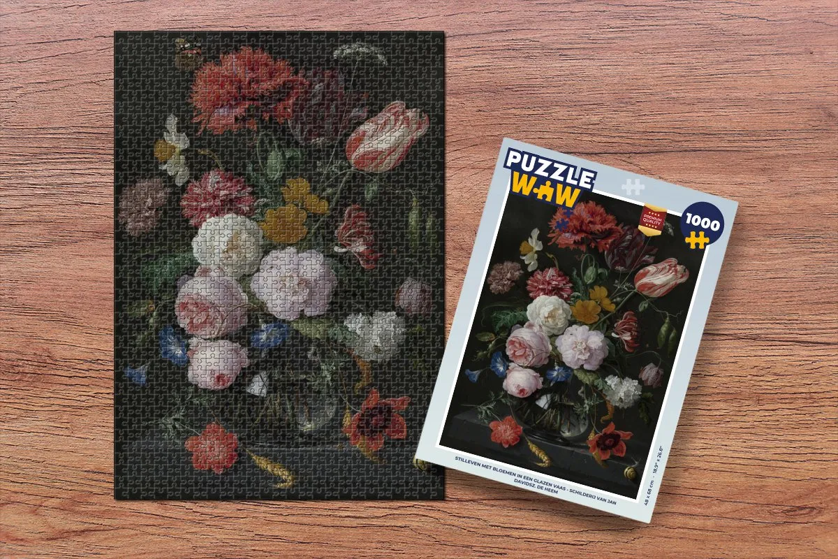 PuzzleWow Jan Davidsz. de Heem Stilleven Legpuzzel 1000 Stuks - Multicolor