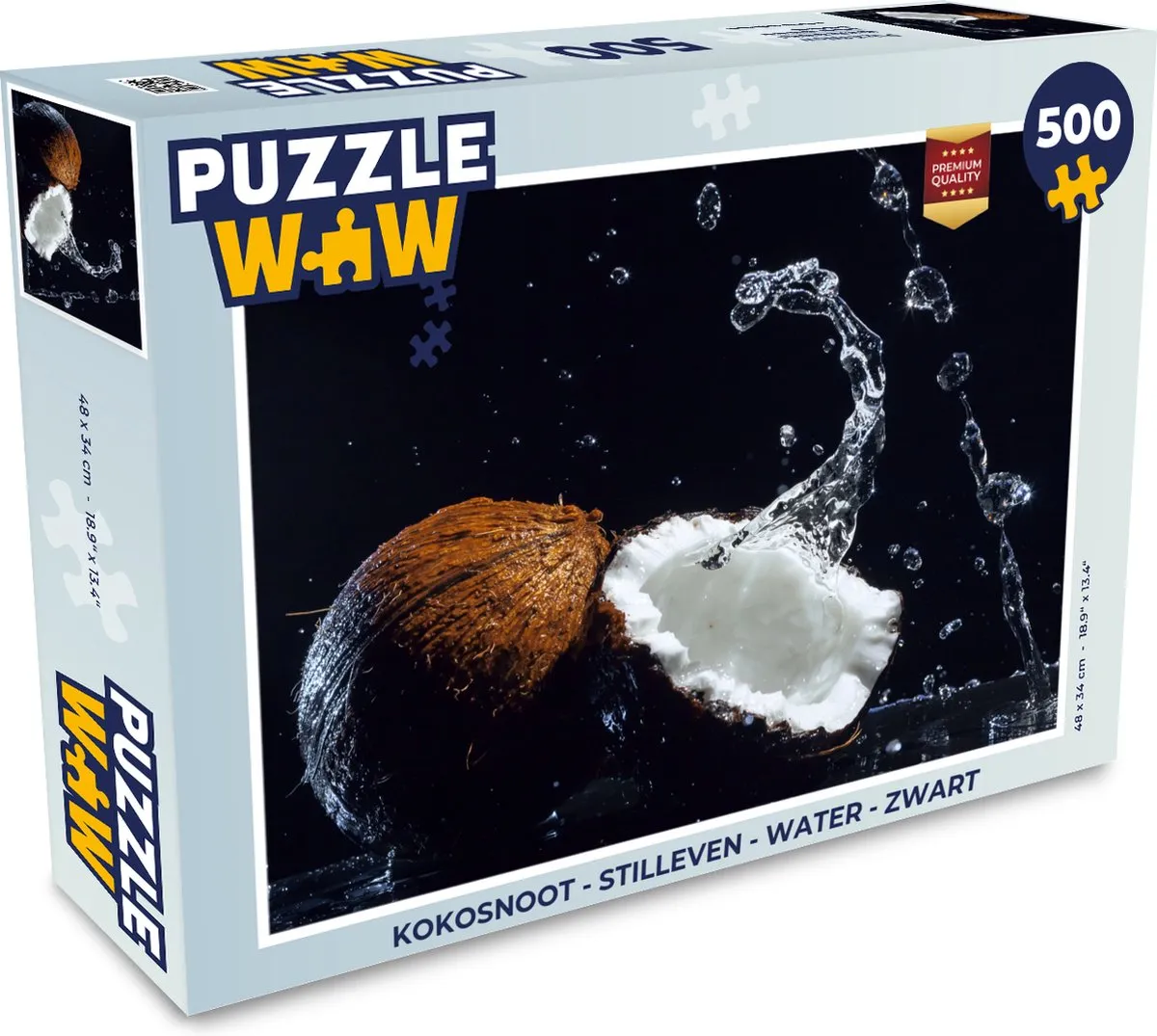 PuzzleWow Kokosnoot Stilleven Water - 500 Stuks - Multicolor